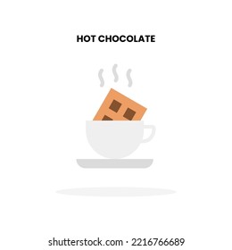 Hot Chocolate flat icon. Vector illustration on white background. Can used for digital product, presentation, UI and many more.