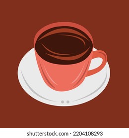 Hot Chocolate Flat Vector Illustration. Cute Hot Chocolate Cartoon Vector Illustration For Graphic Design And Decorative Element