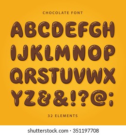 Hot chocolate font. Uppercase letters with glint