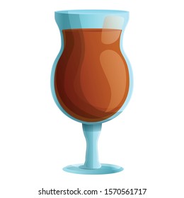 Hot chocolate glass icon. Cartoon of hot chocolate glass vector icon for web design isolated on white background