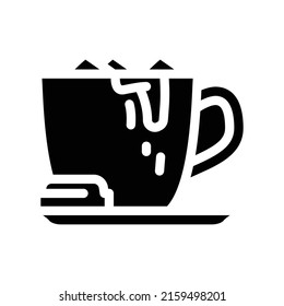 hot chocolate glyph icon vector. hot chocolate sign. isolated contour symbol black illustration