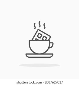 Hot Chocolate icon. Editable Stroke and pixel perfect. Outline style. Vector illustration. Enjoy this icon for your project.