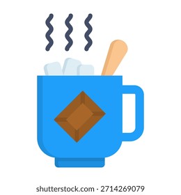 Icono de chocolate caliente Ilustración vectorial plana