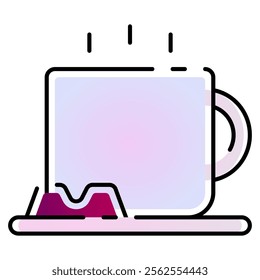 hot chocolate icon with gradient line style. Suitable for website design, logo, app, UI and etc. Based on the size of the icon in general, so it can be reduced.