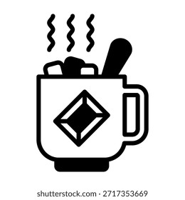Icono de chocolate caliente Ilustración vectorial mezclada