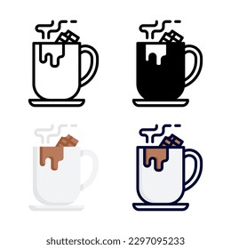 Hot chocolate icon set collection