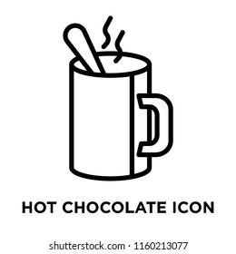 Hot chocolate icon vector isolated on white background, Hot chocolate transparent sign , linear symbol and stroke design elements in outline style