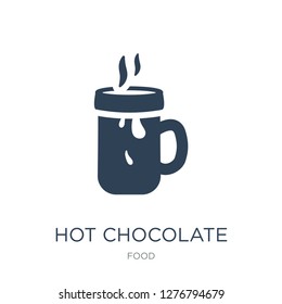hot chocolate icon vector on white background, hot chocolate trendy filled icons from Food collection, hot chocolate vector illustration