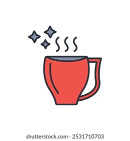 hot chocolate icon. vector.Editable stroke.linear style sign for use web design,logo.Symbol illustration.