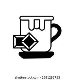 hot chocolate icon with white background vector stock illustration
