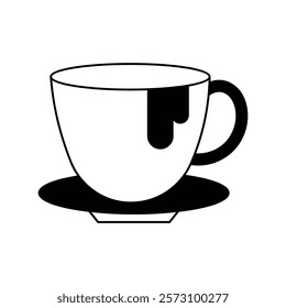 Hot Chocolate icon with white background vector stock illustration