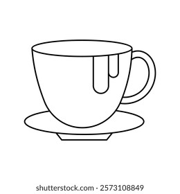 Hot Chocolate icon with white background vector stock illustration