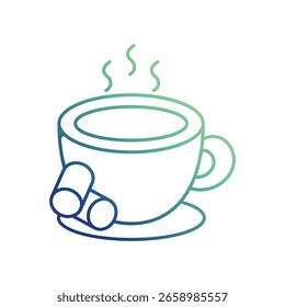 Ícone de chocolate quente com fundo branco vetor ilustração stock