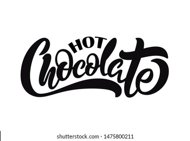 Hot chocolate lettering logotype. Vector illustration. 