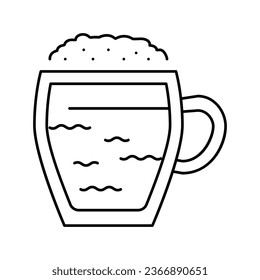 hot chocolate line icon vector. hot chocolate sign. isolated contour symbol black illustration