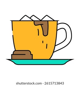 hot chocolate line icon vector. hot chocolate sign. isolated symbol illustration