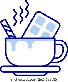 Hot Chocolate Line vector Icon Design