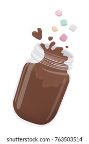 hot chocolate with Marshmallow vector