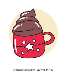 hot chocolate with marsmellow on christmas celebration