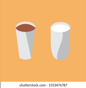 Hot Chocolate and Hot Milk Vector