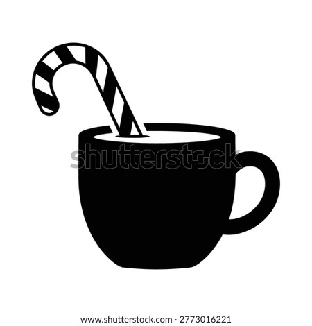Hot chocolate mug with candy cane icon beverage holder chocolate beverage