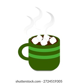 Caneca de chocolate quente com Marshmallow Vetor