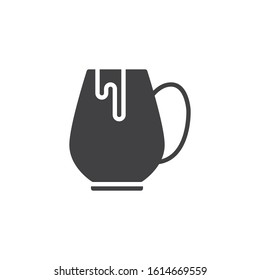 Hot chocolate mug vector icon. filled flat sign for mobile concept and web design. Mug of hot cocoa glyph icon. Symbol, logo illustration. Vector graphics