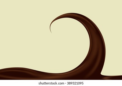 Hot chocolate on light background. Vector illustration
