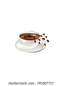 Hot chocolate on white background