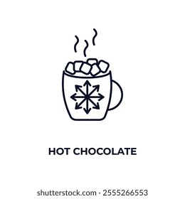 hot chocolate  outline icon. Linear vector from food concept. Thin line hot chocolate  icon isolated on white background