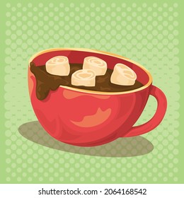 Hot Chocolate in Red Cup Mug Vektorgrafik