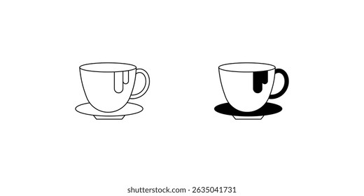Hot Chocolate set icon with white background vector stock illustration