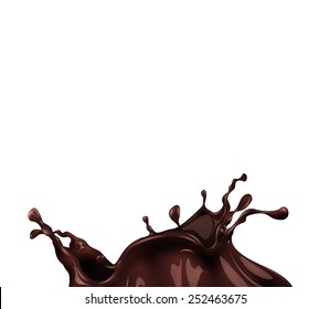 Hot Chocolate Splash  On White Background. Easy To Edit. Vector Eps 10