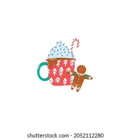 Hot Chocolate Stickers Isolated On White Background