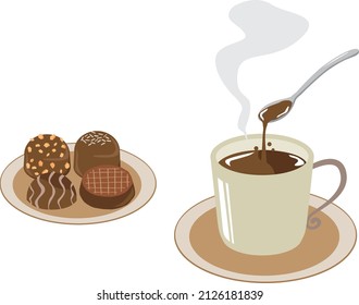 Hot chocolate and chocolate sweets