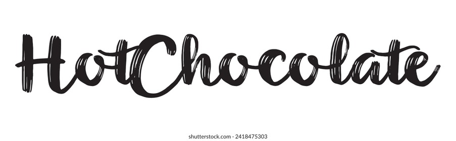hot chocolate text on white background.