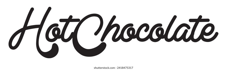 hot chocolate text on white background.