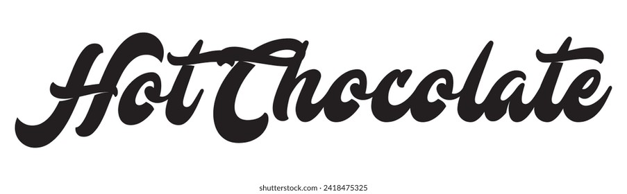 hot chocolate text on white background.