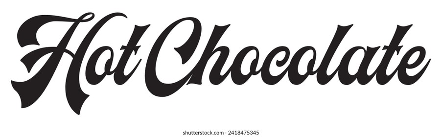 hot chocolate text on white background.