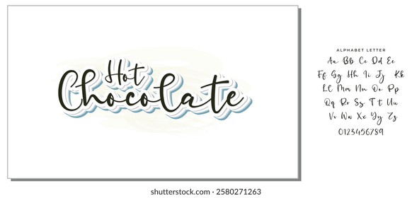 hot chocolate text on white background.