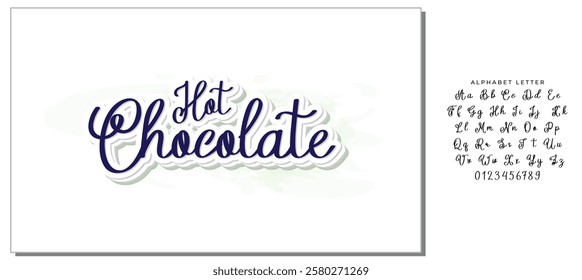 hot chocolate text on white background.