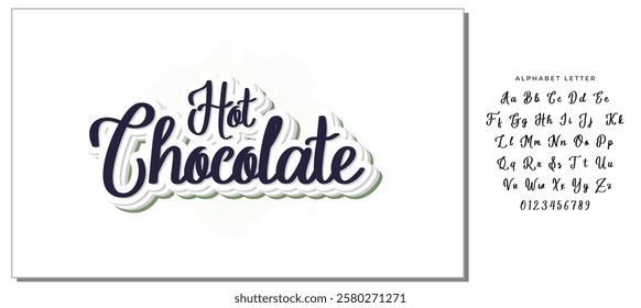 hot chocolate text on white background.