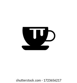 Hot chocolate vector icon in black solid flat design icon isolated on white background