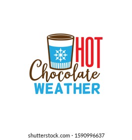 hot chocolate water vector christmas winter holiday pun theme for print template