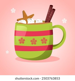 Hot chocolate for winter illustration