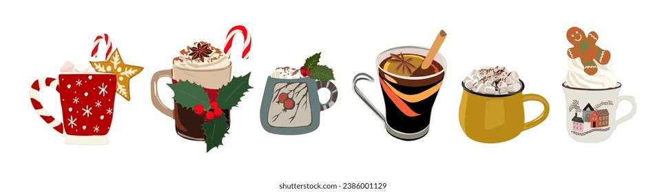Hot Christmas winter drink vector design isolated 