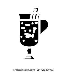 hot cider autumn glyph icon vector. hot cider autumn sign. isolated symbol illustration