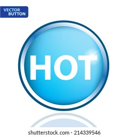 hot circular icon blue on white background