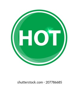 hot circular icon green on white background