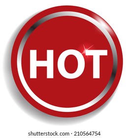 hot circular icon red on white background